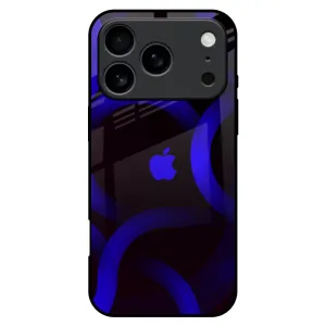 Blue Ring Light Glass Case for iPhone 17 Pro Max Minimal Design Flexible Fit