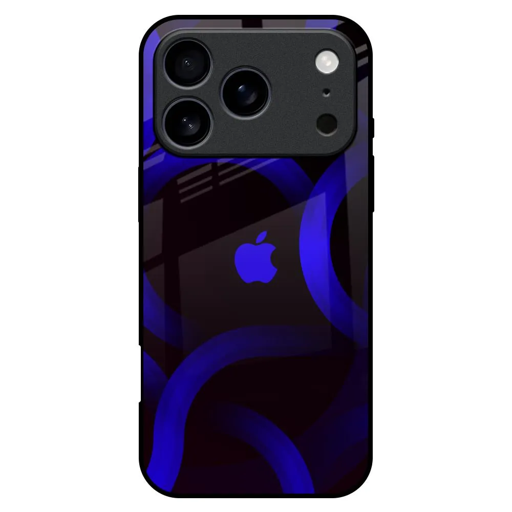 Blue Ring Light Glass Case for iPhone 17 Pro Max Minimal Design Flexible Fit