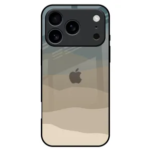 Stylish Finish Texture Smooth Look Texture Abstract Mountain Pattern Glass Case for iPhone 17 Pro Max