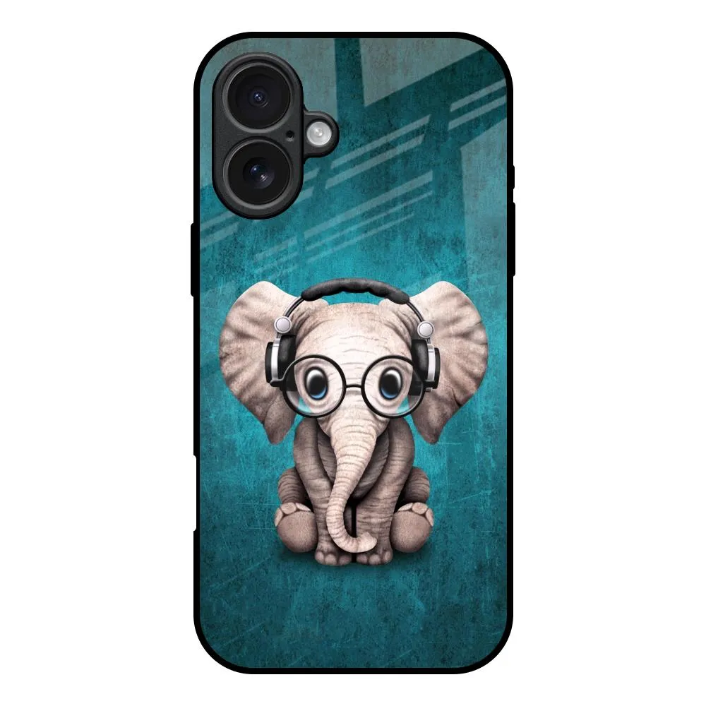 Durable Edge Layer Soft Finish Layer Adorable Baby Elephant Glass Case For iPhone 17
