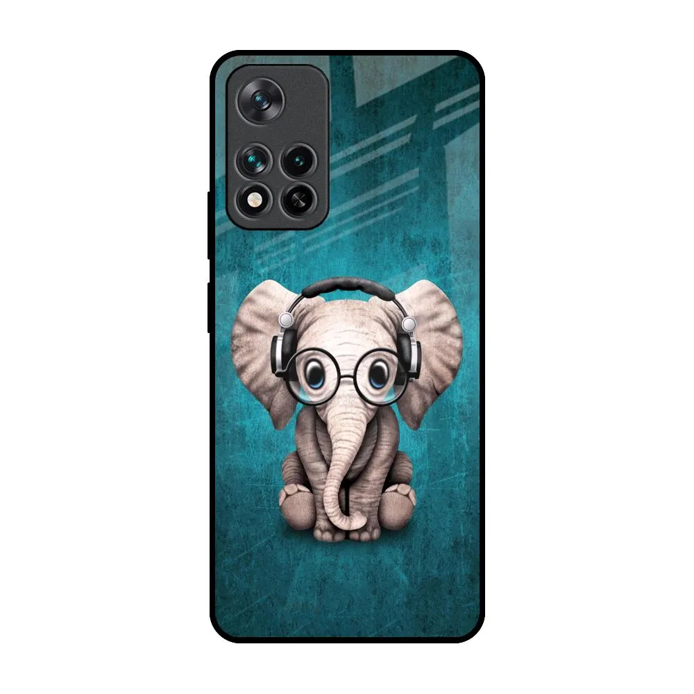 Compact Protection Adorable Baby Elephant Glass Case For Mi 11i