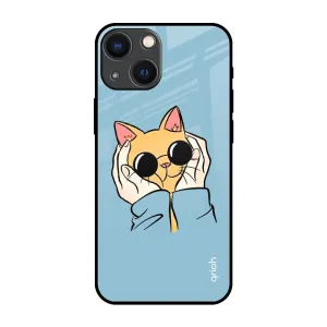Adorable Cute Kitty Glass Case For iPhone 14 Plus Elegant Shield Durable Surface Design