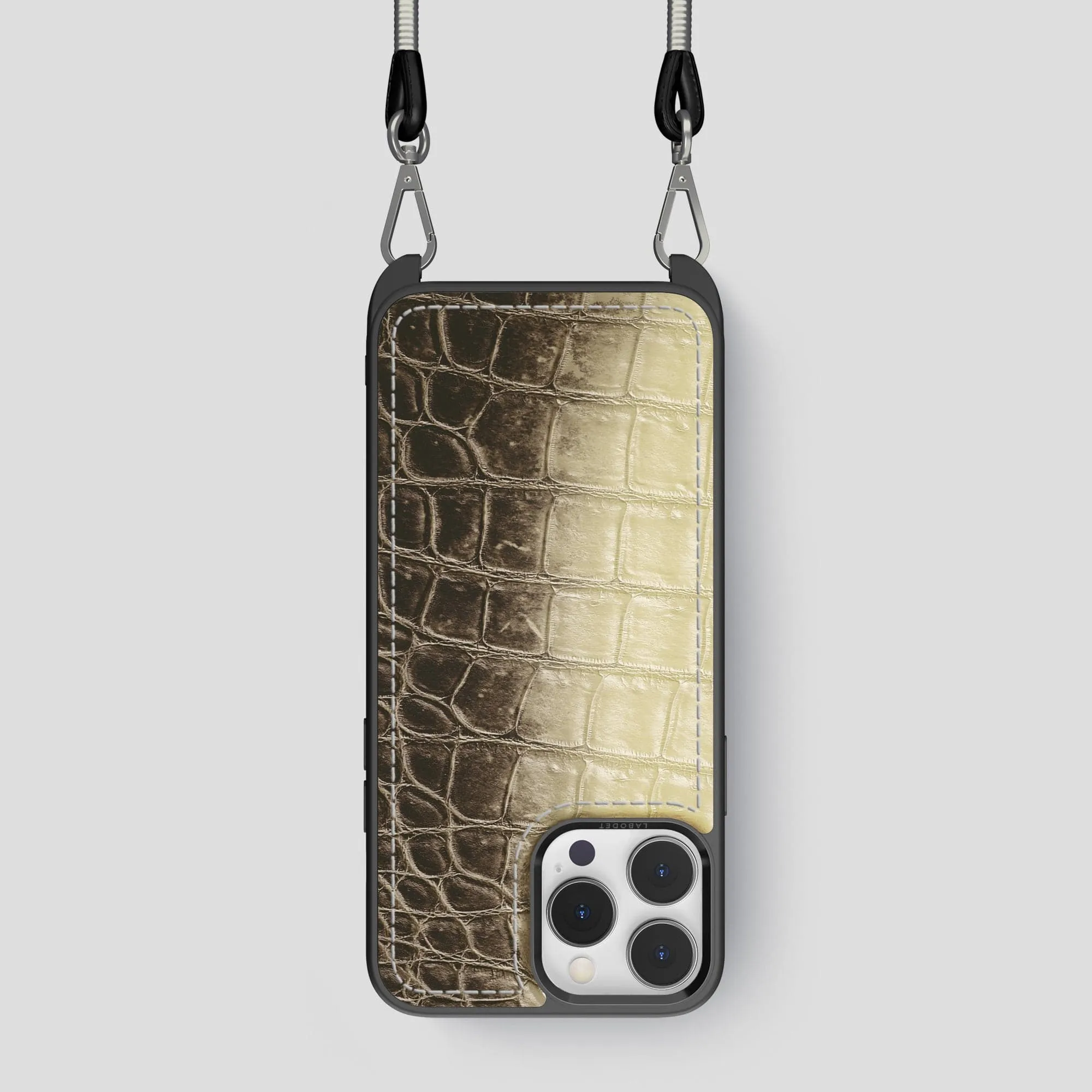 Crossbody Sport Case For iPhone 15 Pro In Himalayan Crocodile Everyday Function