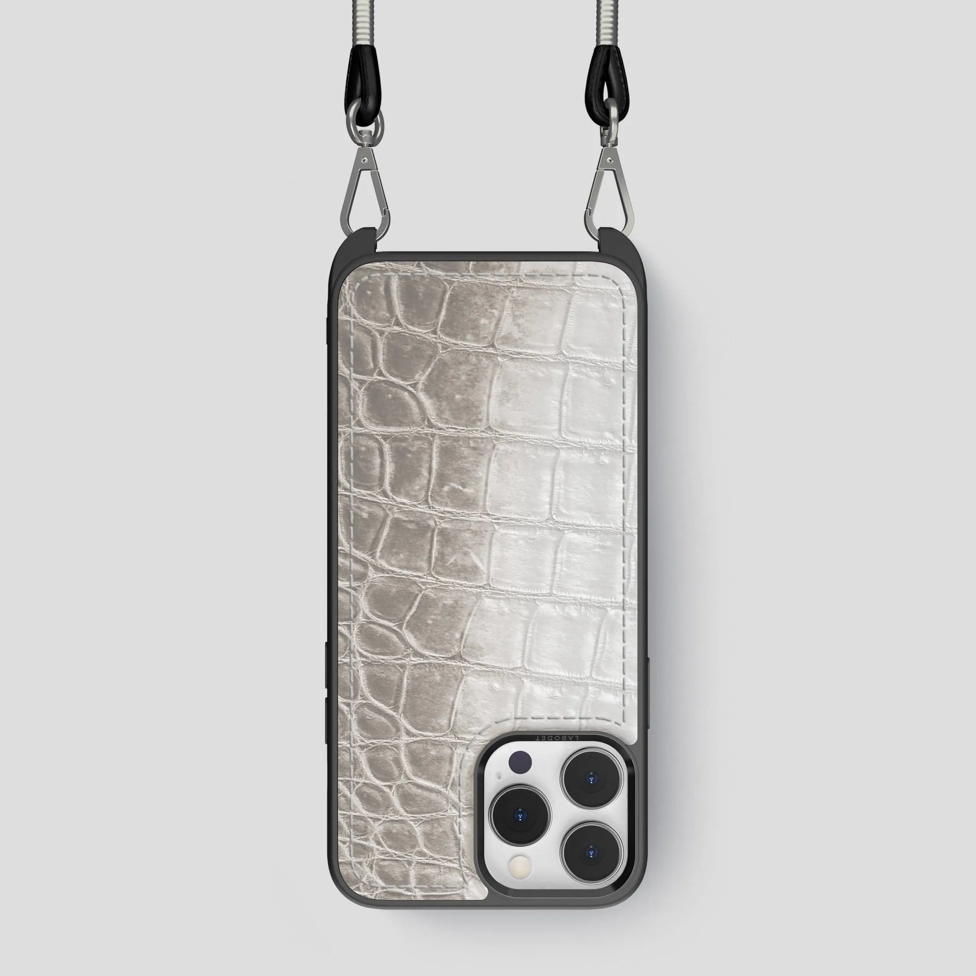 Crossbody Sport Case For iPhone 15 Pro In Himalayan Crocodile Light Build