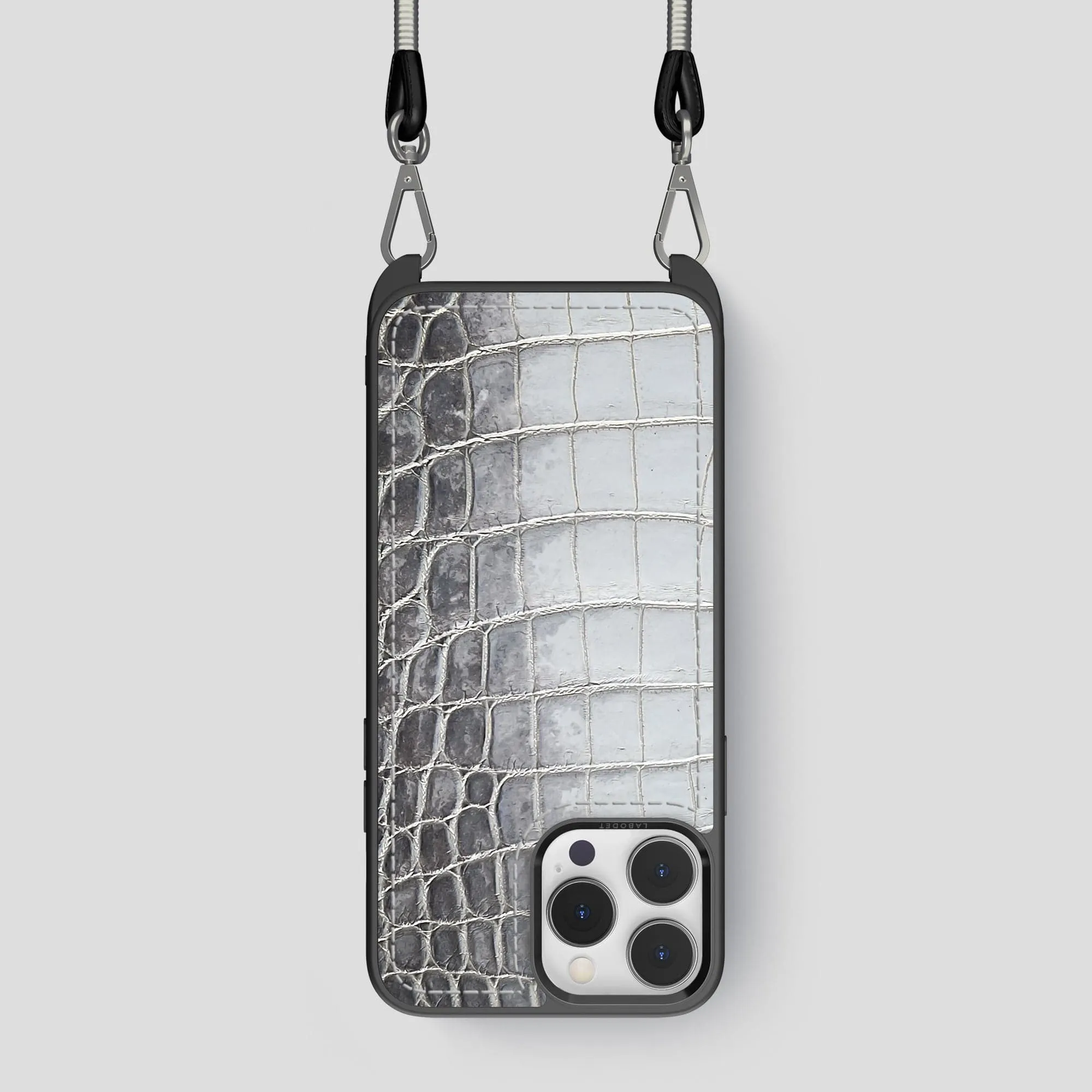 Crossbody Sport Case For iPhone 15 Pro In Himalayan Crocodile Minimal Texture Layer Durable Finish Layer