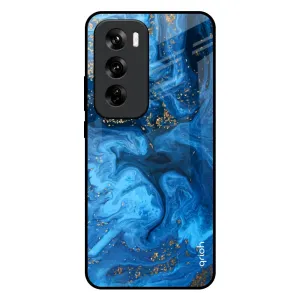 Gold Sprinkle Glass Case for Oppo Reno 12 Pro 5G Premium Surface Smooth Grip