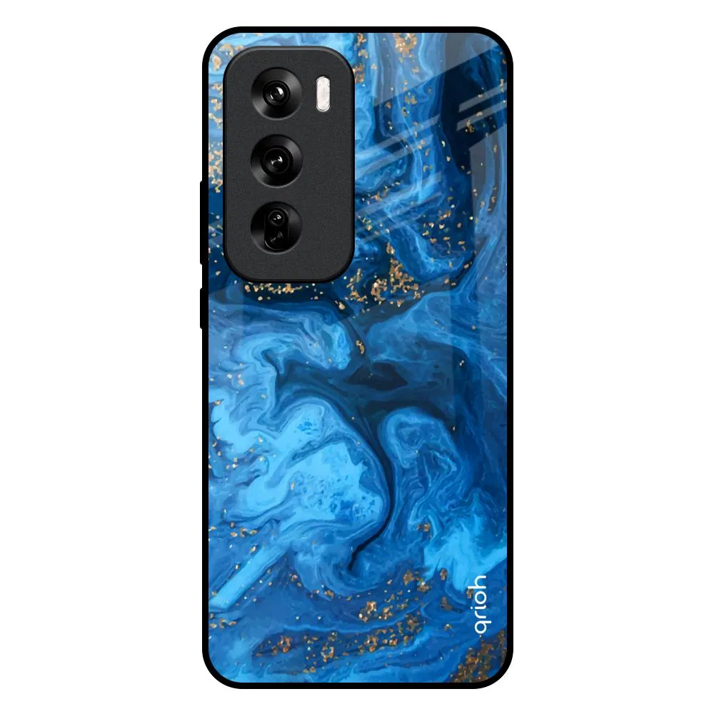 Gold Sprinkle Glass Case for Oppo Reno 12 Pro 5G Premium Surface Smooth Grip