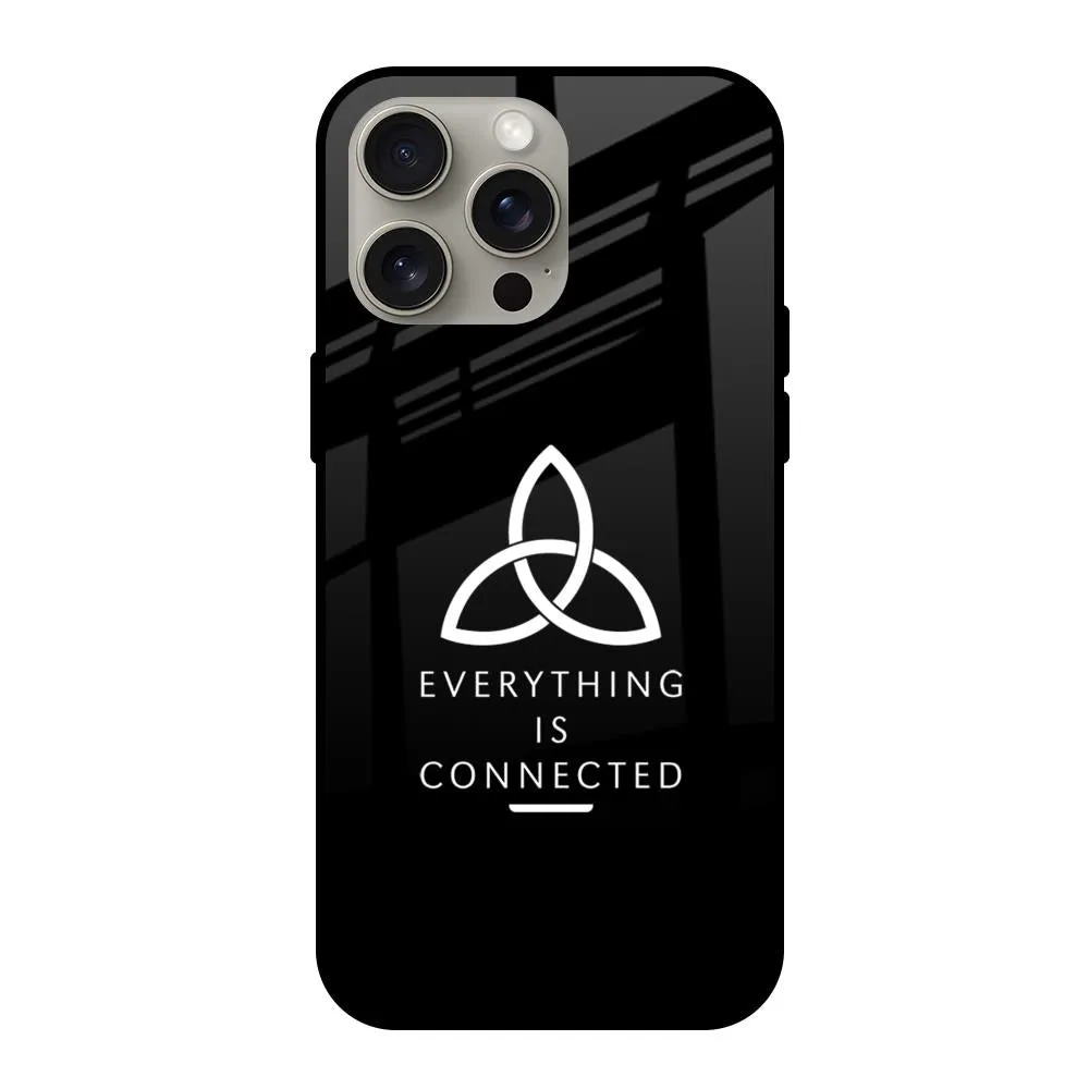 Non slip grip Hybrid Detail Everything Is Connected Glass Case for iPhone 15 Pro Max