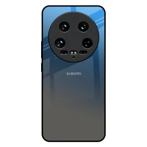 Strong Grip Youth Style Blue Grey Ombre Glass Case for Mi 14 Ultra 5G