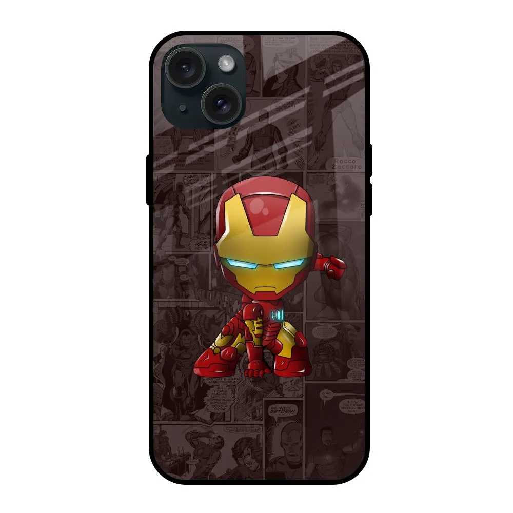 Angry Baby Super Hero Glass Case for iPhone 15 Plus Pocket Friendly