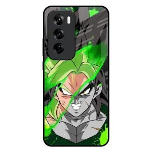 Anime Green Splash Glass Case for Oppo Reno 12 5G Soft Finish Stylish grip