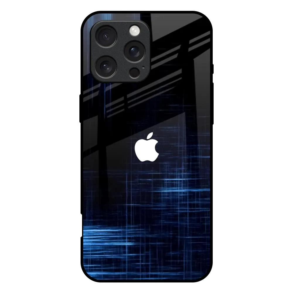 Blue Scratch Glass Case for iPhone 16 Pro Max premium design Protective Design Layer