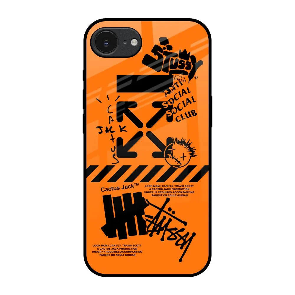 Anti Social Club Glass Case for Apple iPhone 16e Clear Pattern