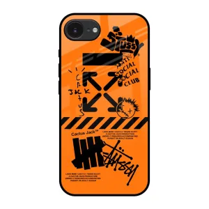 Anti Social Club Glass Case for Apple iPhone 16e Clear Pattern