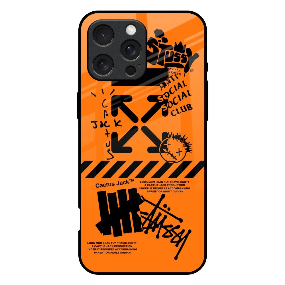 Flexible Feel Anti Social Club Glass Case for iPhone 16 Pro Max