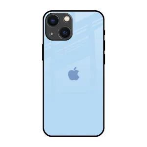 Pastel Sky Blue Glass Case for iPhone 14 Plus Soft Detail Layer