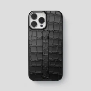 Comfort Pattern Texture Travel Ready Center Handle For iPhone 15 Pro Max In Alligator