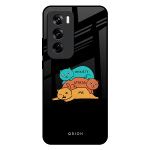 Anxiety Stress Glass Case for Oppo Reno 12 5G Shock Surface Layer