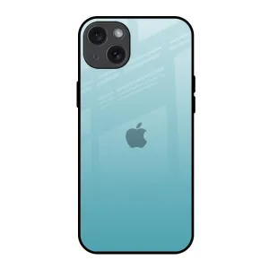 Raised Bezels Smooth Shield Arctic Blue Glass Case For iPhone 15 Plus