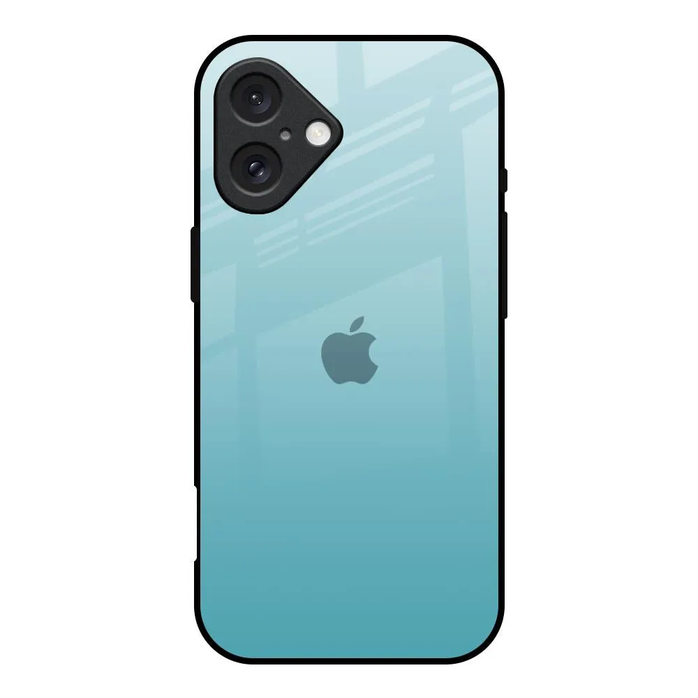 Urban Minimalism Gradient Design Arctic Blue Glass Case For iPhone 16