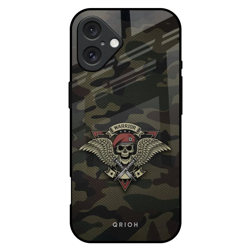 Army Warrior Glass Case for iPhone 16 Plus Hybrid Form Minimal Frame