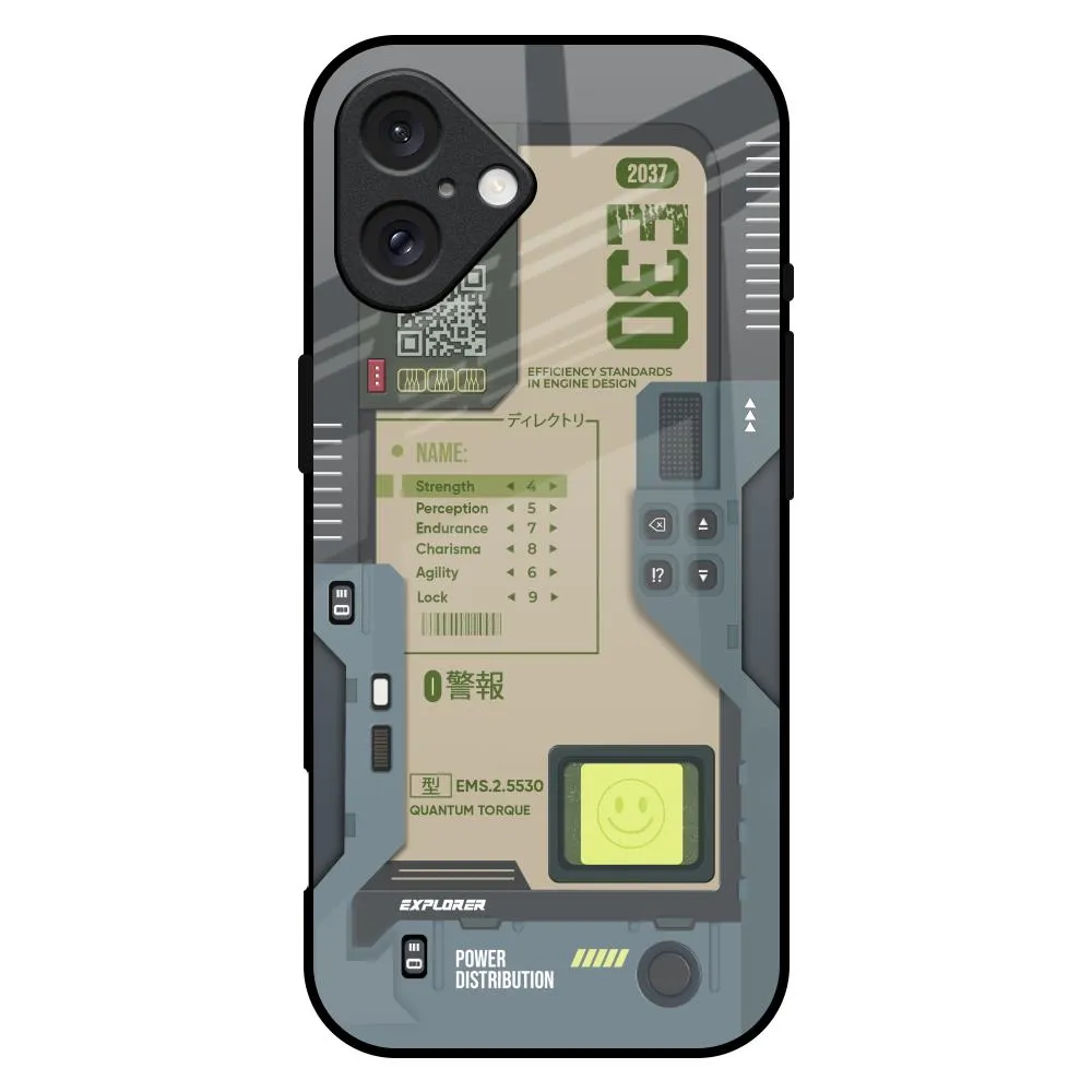 Hybrid Pattern Texture Luxury Coating Art Station Glass Case for iPhone 16 Plus