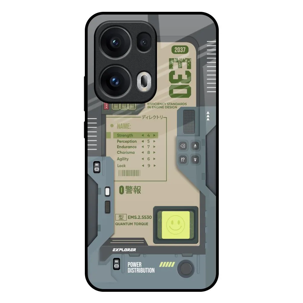 Polished Texture Finish Art Station Glass Case for Oppo Reno13 Pro 5G