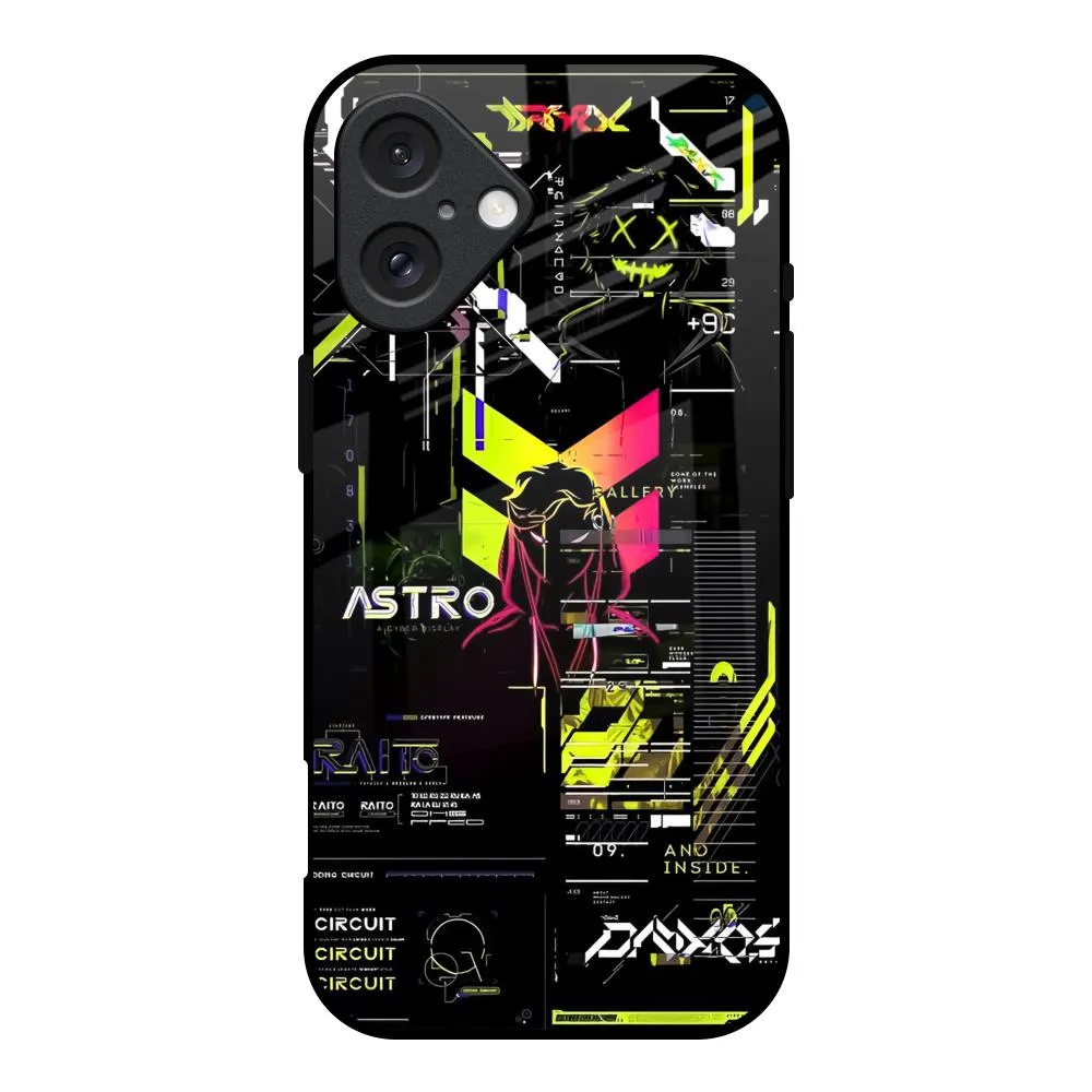 Astro Glitch Glass Case for iPhone 16 Premium Material Scratch Proof