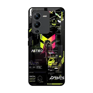 Textured Grip Astro Glitch Glass Case for Vivo V25 Pro