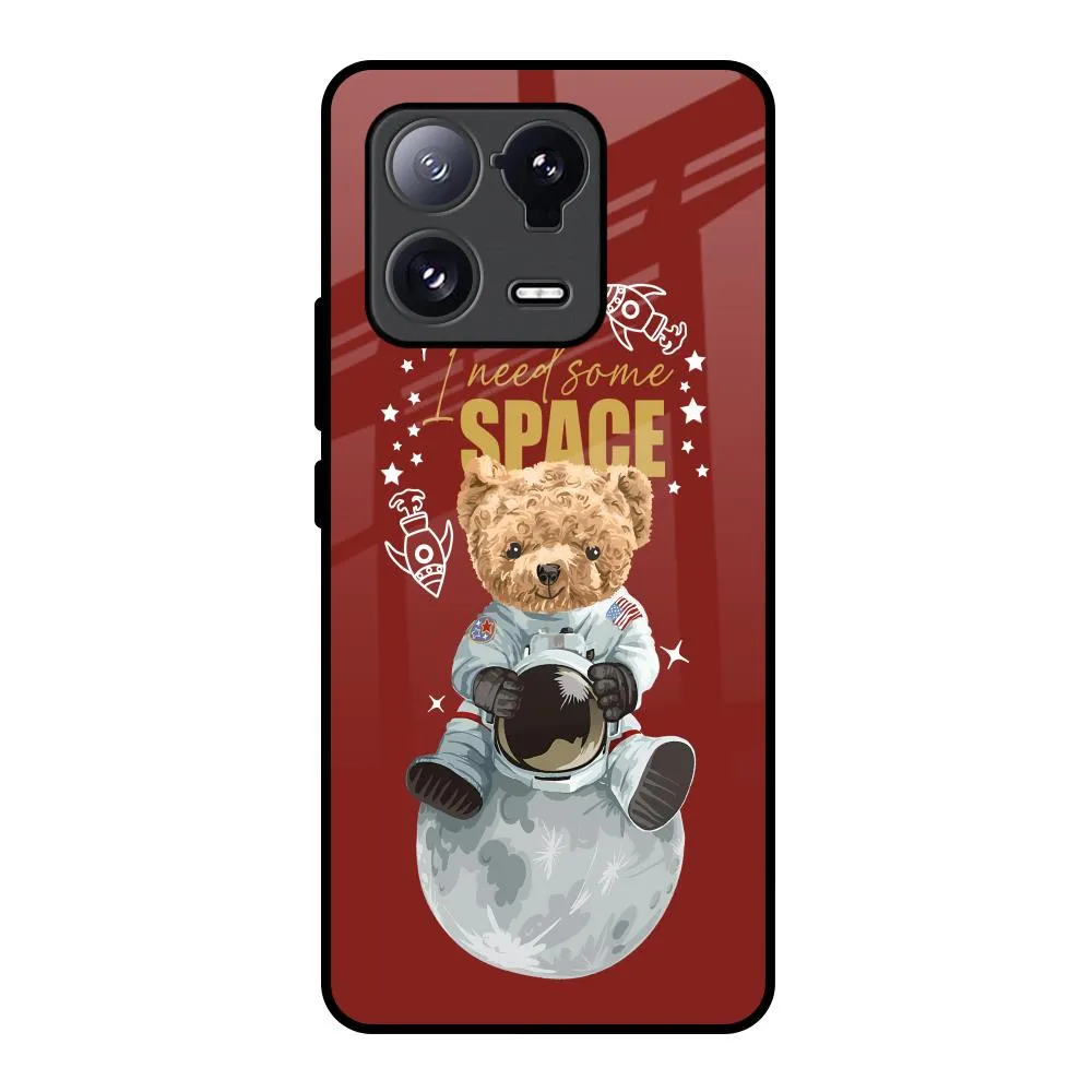 Smooth Texture Pattern Astronaut Bear Glass Case for Mi 13 Pro