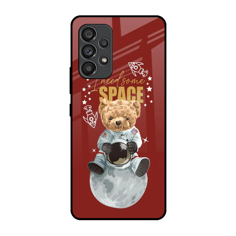Soft Surface Layer Soft Frame Astronaut Bear Glass Case for Samsung Galaxy A53 5G