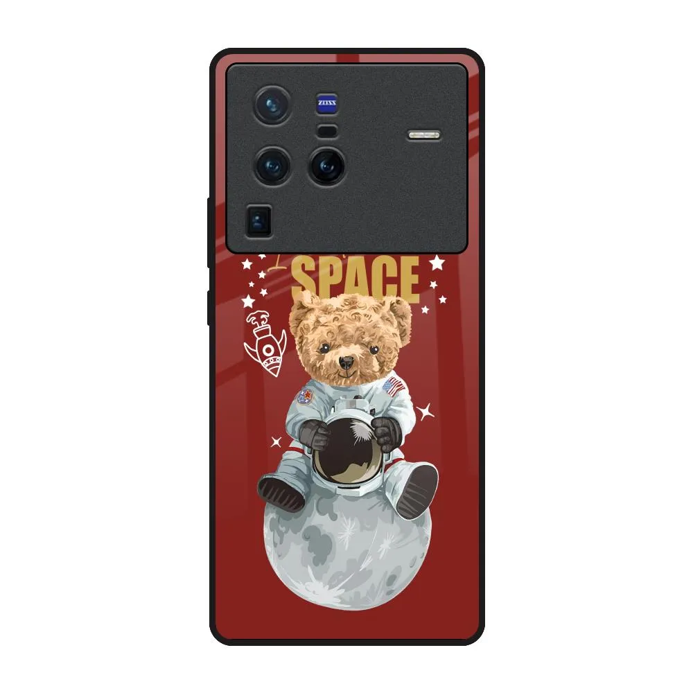 Astronaut Bear Glass Case for Vivo X80 Pro 5G Shock Surface Layer Durable Form