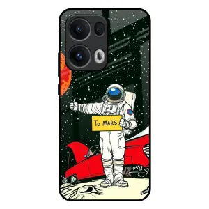 Polished Style Minimal Feel Astronaut on Mars Glass Case for Oppo Reno13 Pro 5G