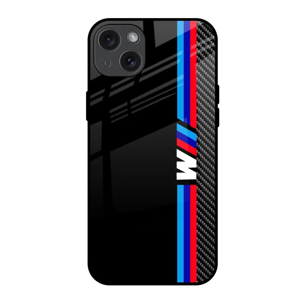 Automotive Art Glass Case for iPhone 15 Plus Minimal Texture Layer