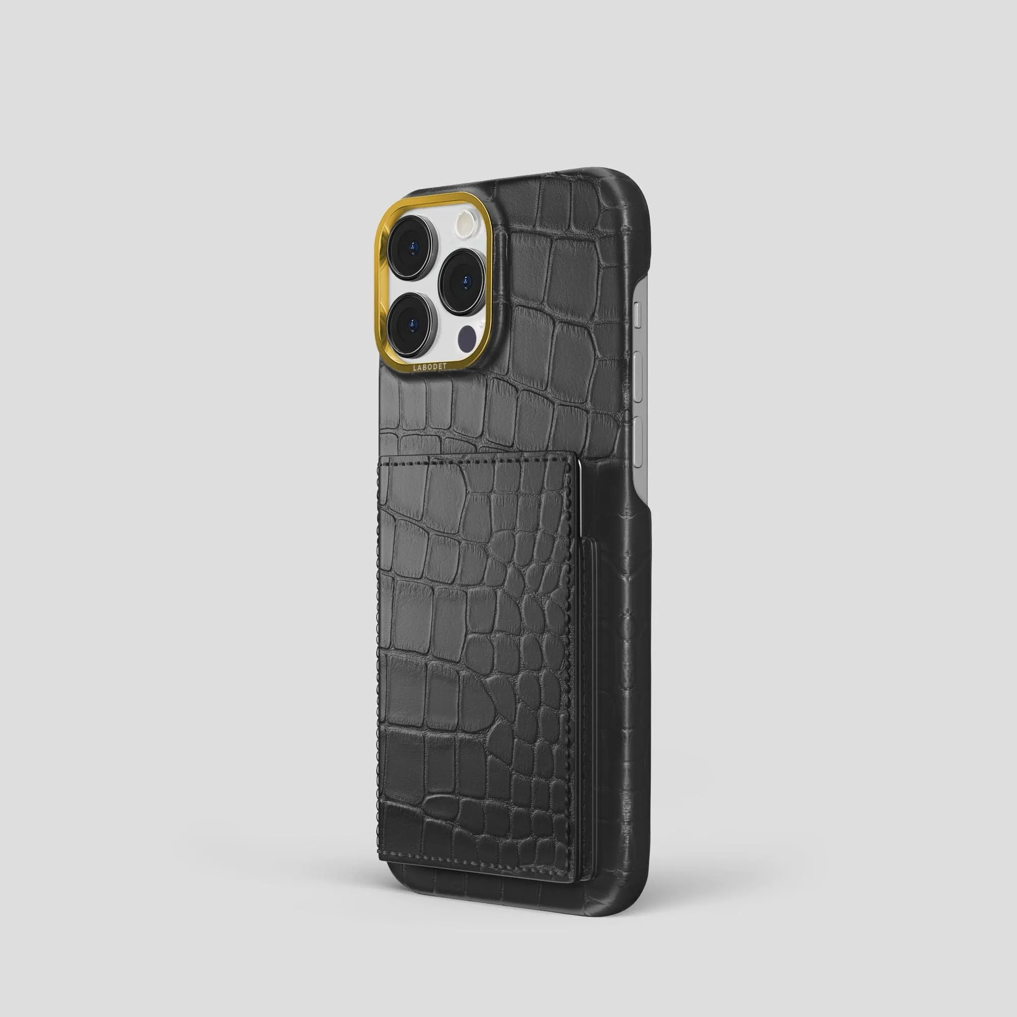 Bi-Fold Case For iPhone 15 Pro In Alligator Smooth Fit Durable structure