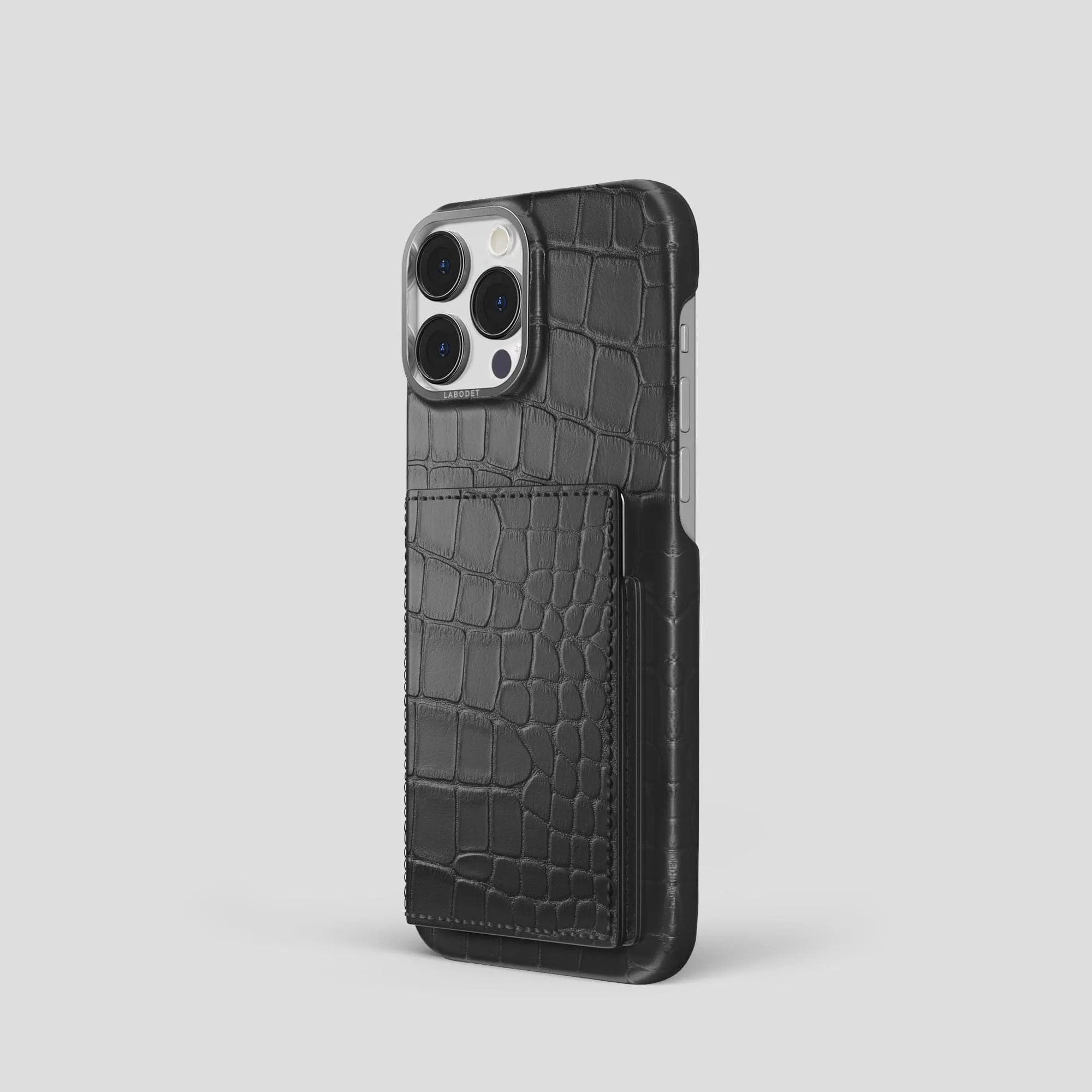 Hybrid Pattern Bi-Fold Case For iPhone 15 Pro In Alligator