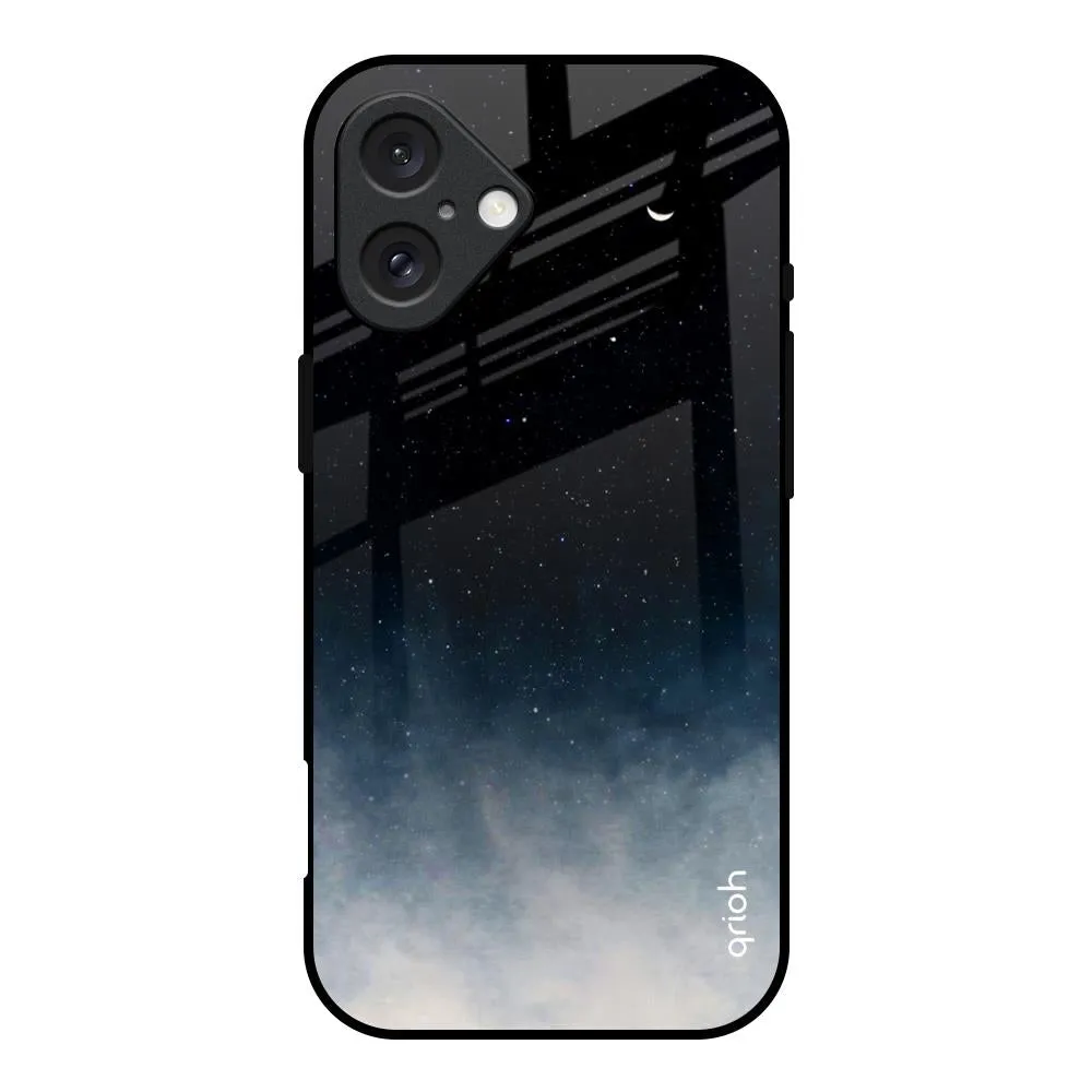 Textured Detail Black Aura Glass Case for iPhone 16