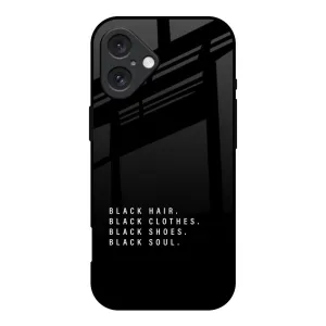 Protective Shell Black Soul Glass Case for iPhone 16