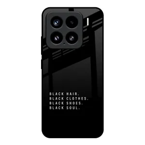 Smooth Surface Transparent Edge Black Soul Glass Case for Mi 15 5G