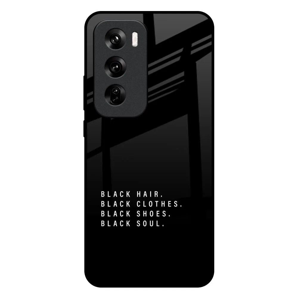Modern Function Stylish Aesthetic Black Soul Glass Case for Oppo Reno 12 5G