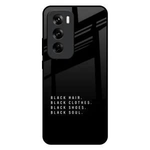 Modern Function Stylish Aesthetic Black Soul Glass Case for Oppo Reno 12 5G