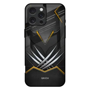 Compact Style Black Warrior Glass Case for iPhone 16 Pro Max