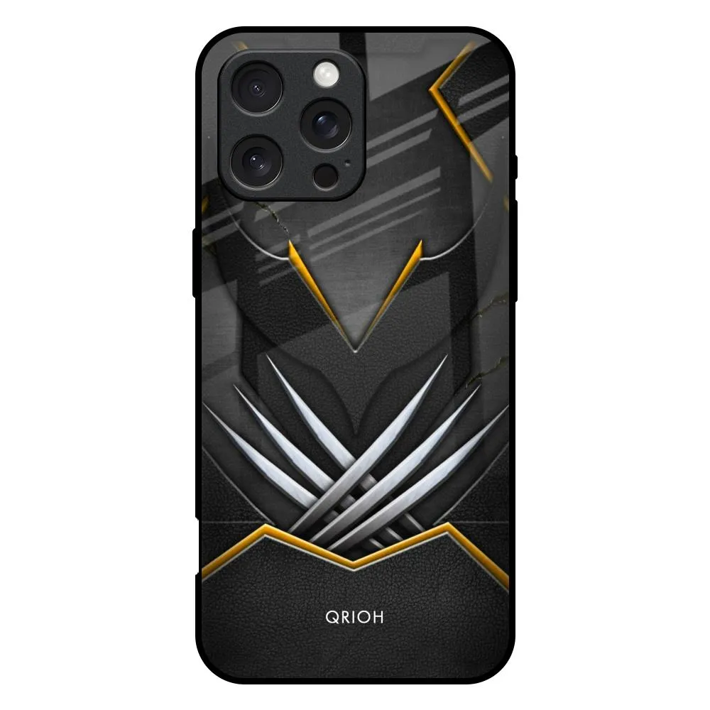 Compact Style Black Warrior Glass Case for iPhone 16 Pro Max