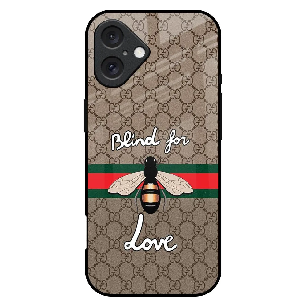 Compact Frame Blind For Love Glass Case for iPhone 16 Plus