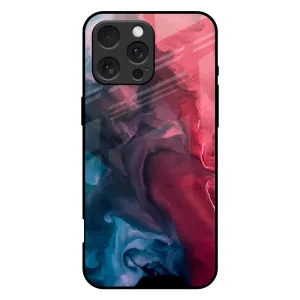 Soft Grip Blue & Red Smoke Glass Case for iPhone 16 Pro Max