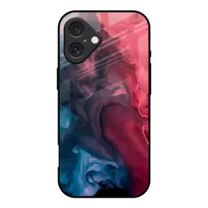 Blue & Red Smoke Glass Case for iPhone 16 Rugged Grip Comfort Design Layer