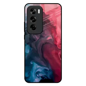 Blue & Red Smoke Glass Case for Oppo Reno 12 5G Grip Control