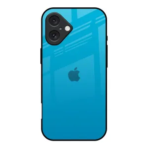 Luxury Coating Blue Aqua Glass Case for iPhone 16