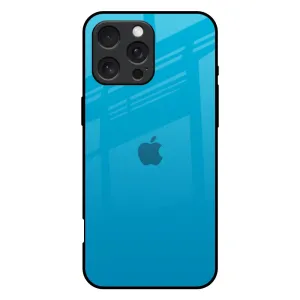 Blue Aqua Glass Case for iPhone 16 Pro Max Transparent Look