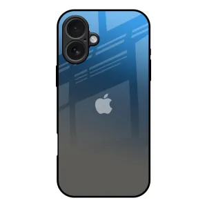 Blue Grey Ombre Glass Case for iPhone 17 Soft Edge Look